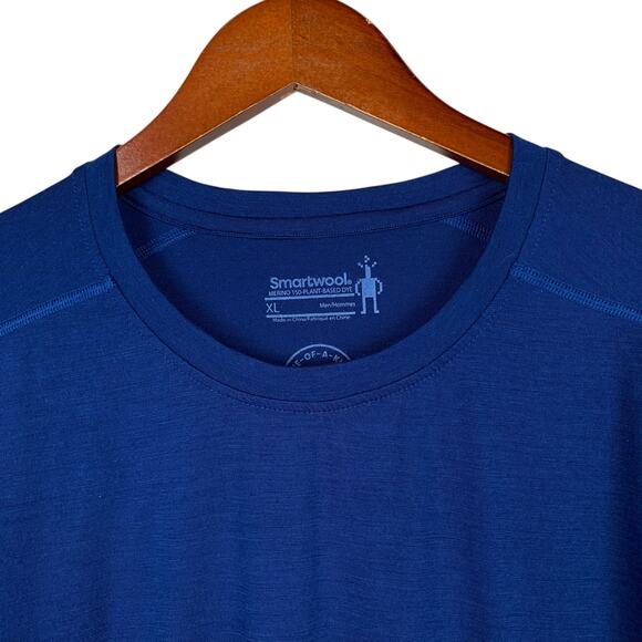 Smartwool Merino 150 Plant Based Dye Short Sleeve Shirt Blue T-shirt Men's XL - Picture 2 of 9